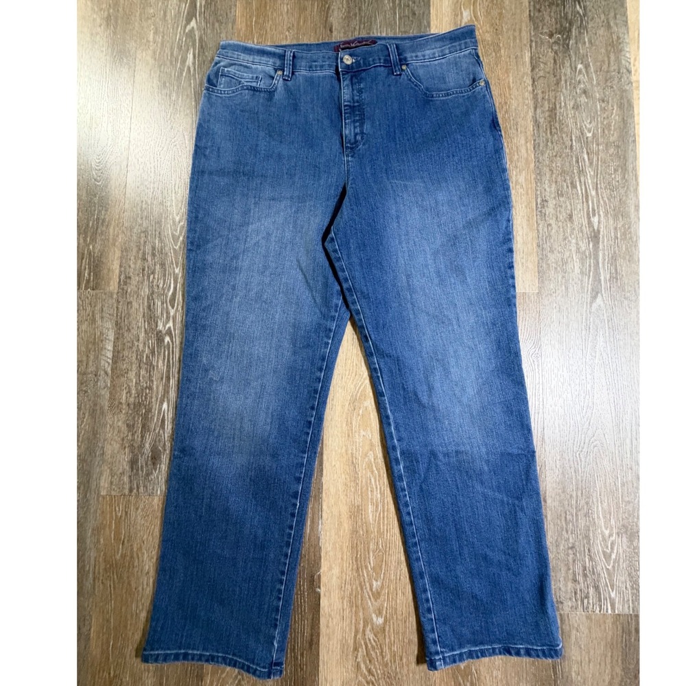 Gloria Vanderbilt Amanda Jeans Women 16 Blue High Rise Straight Leg Denim